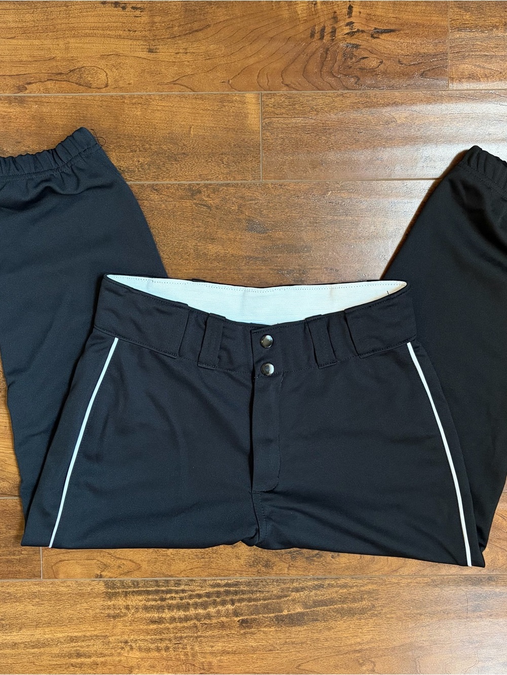 Women’s High Five Black Softball Pants with white piping